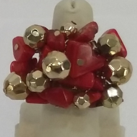 Multi Colored Stone & Bead Ring. - Picture 1 of 8